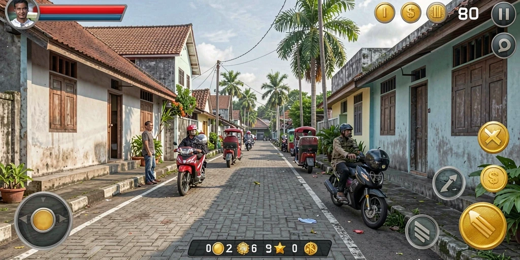 Tangkapan layar menggambarkan pemandangan menakjubkan dari dunia fantasi 555ZK.