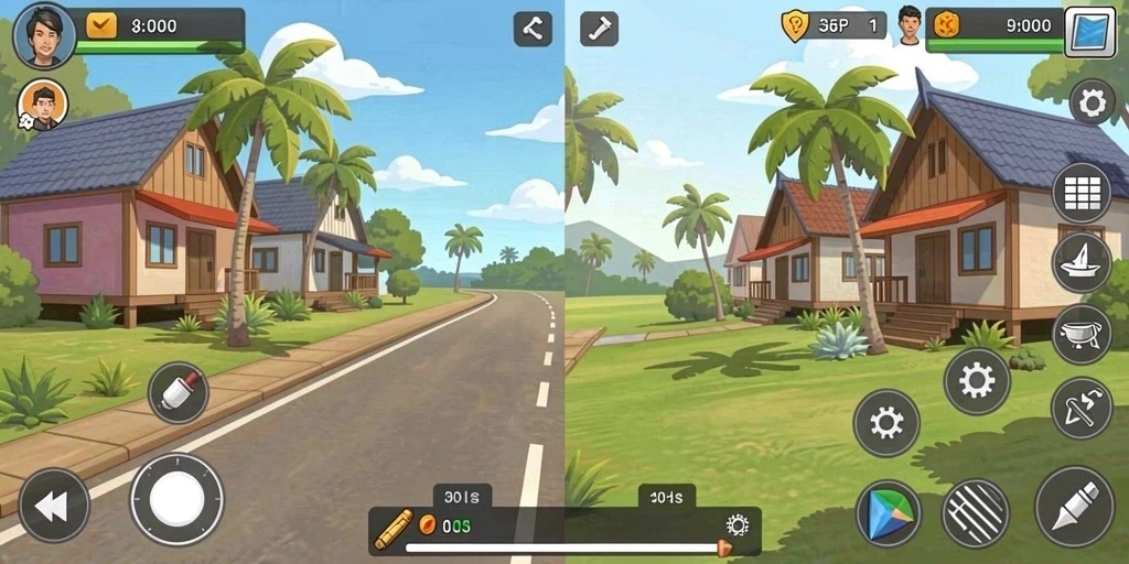 Screenshot dari mode kompetisi yang menegangkan.